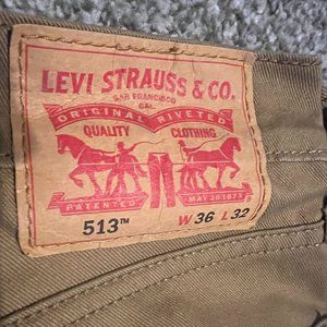 Levi's 513 straight jeans. Slim, straight-leg cut.